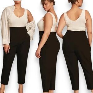 11 Honore NWOT Plus Size Black Parker High Rise Classic Tapered Cropped